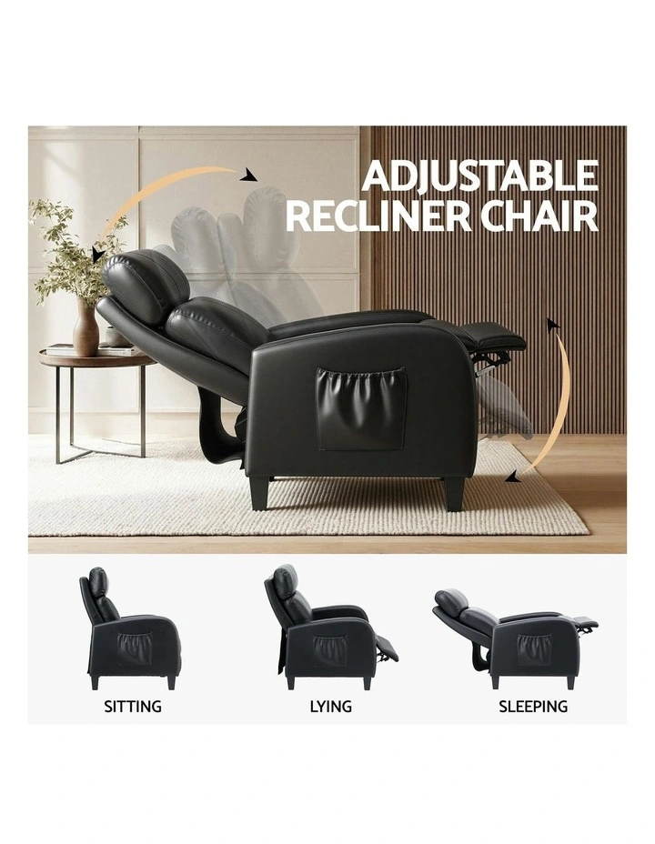Massage Recliner Chair in Black image 5
