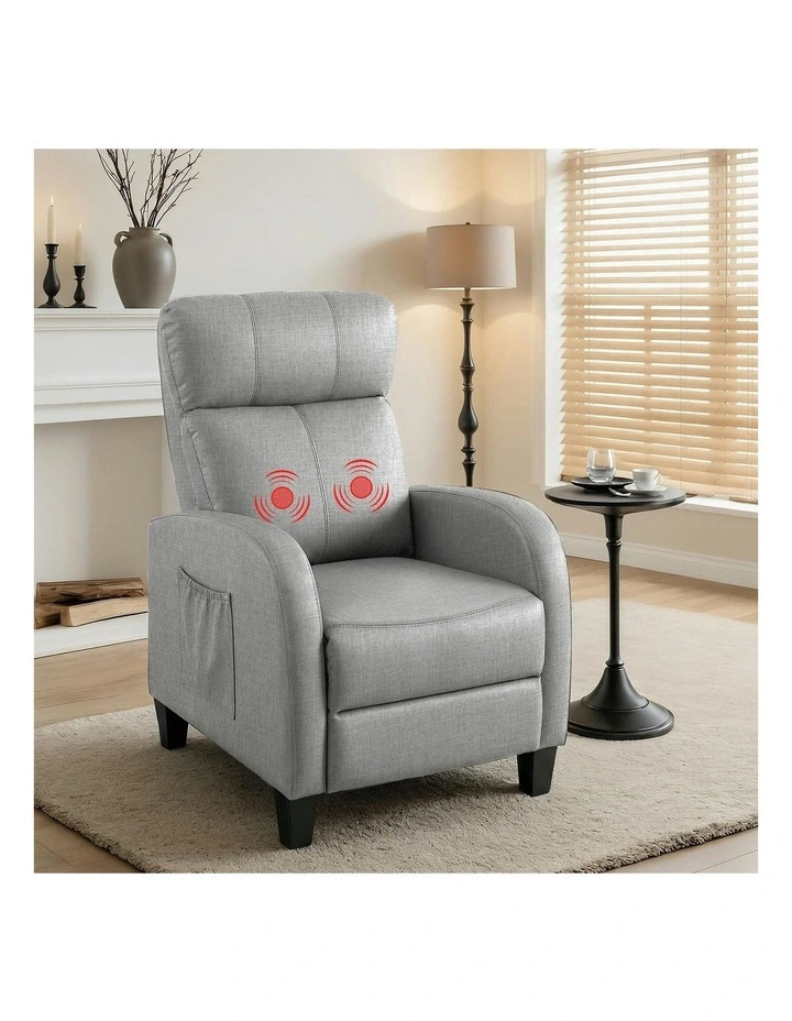 Massage Recliner Chair Small Recliner Sofa in Grey image 3