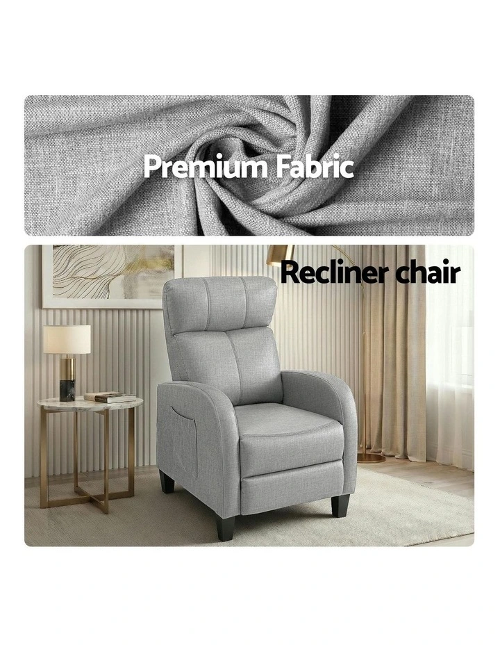 Massage Recliner Chair Small Recliner Sofa in Grey image 6