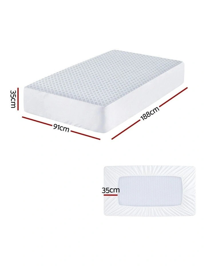 Cooling Mattress Protector in White image 4