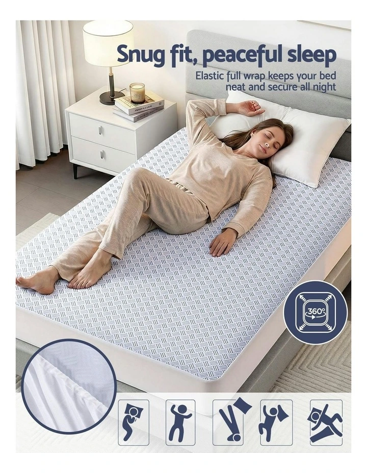 Cooling Mattress Protector in White image 6