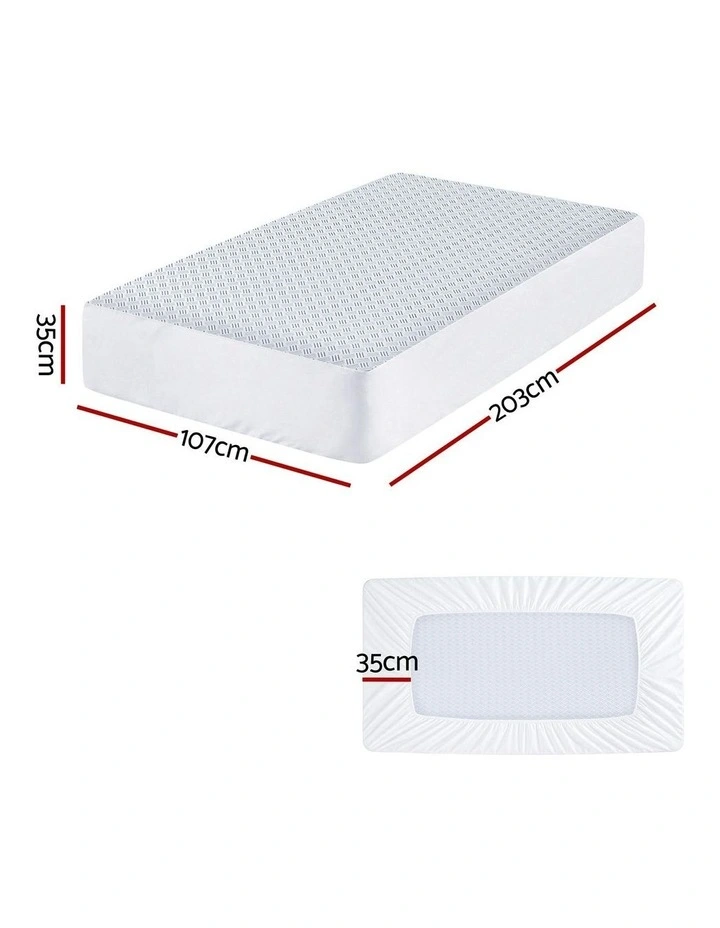 Cooling Mattress Protector in White image 4