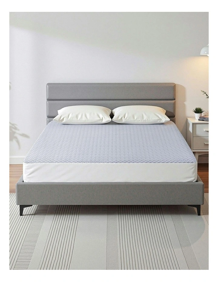 Cooling Mattress Protector Waterproof Deep Pocket Fitted Cover King in White image 3