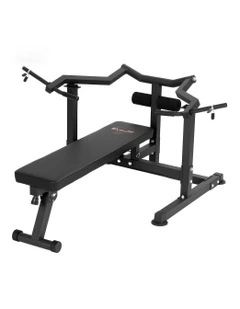 Chest Press Machine Home Gym Equipment Folding Workout Bench with Independent Arms in Black