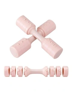 Adjustable Dumbbell Set Weights Set 4-in-1 Home Gym Workout Strength Training 2x2.5kg in Pink
