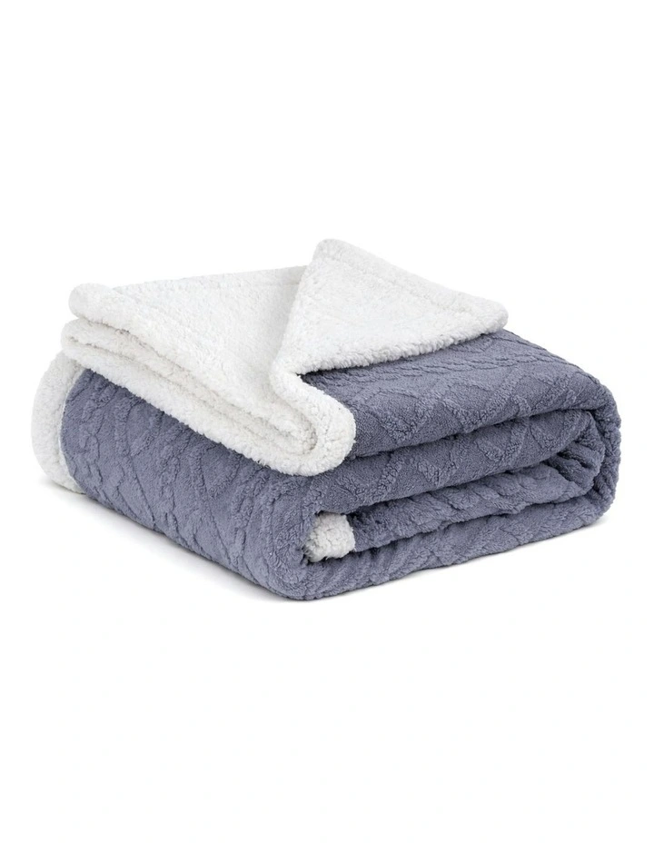 Throw Blanket Double-Sided Fleece Lightweight For Sofa Couch Bed 203x230cm in Grey image 2