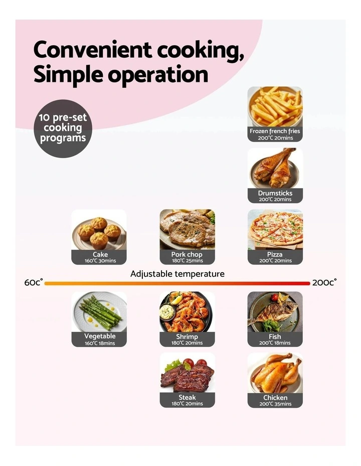 2600W Dual Zone Air Fryer 9L image 6