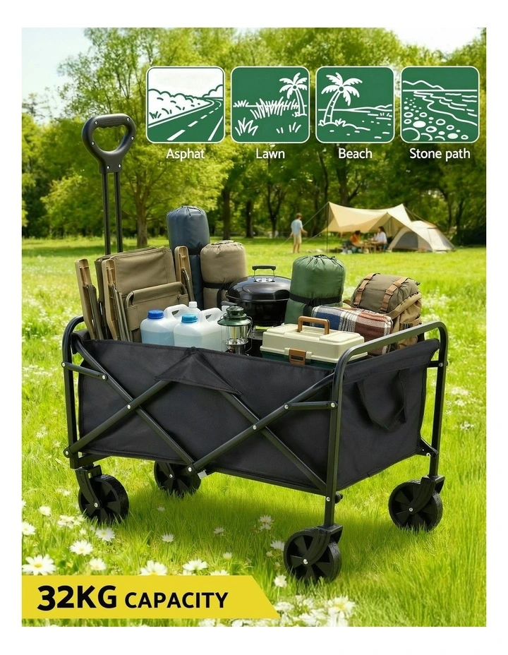 Folding Garden Cart in Black image 6
