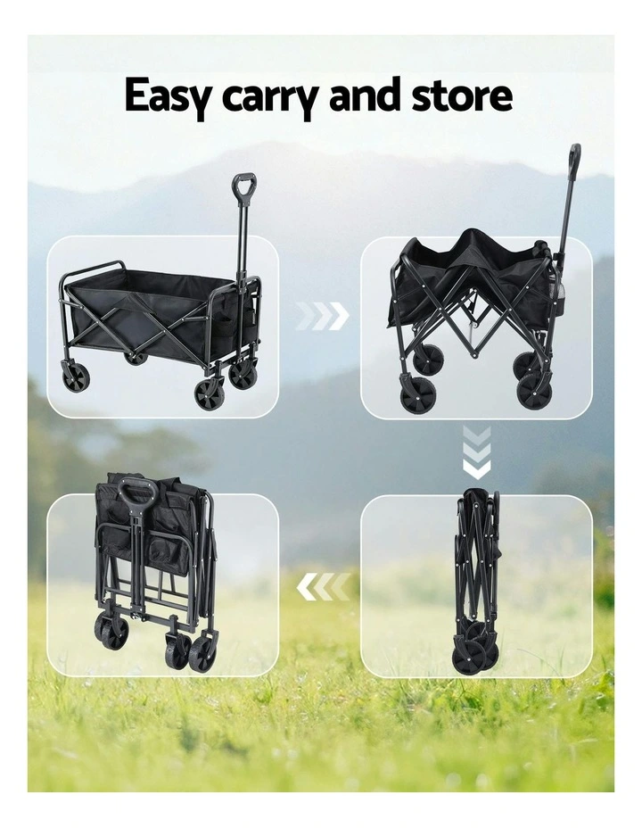 Folding Garden Cart in Black image 7