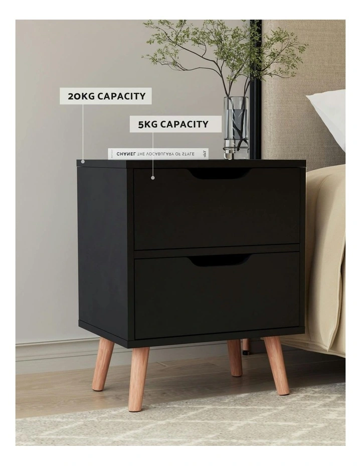 Double Bed Frame and Bedside Table Set in Beige image 7