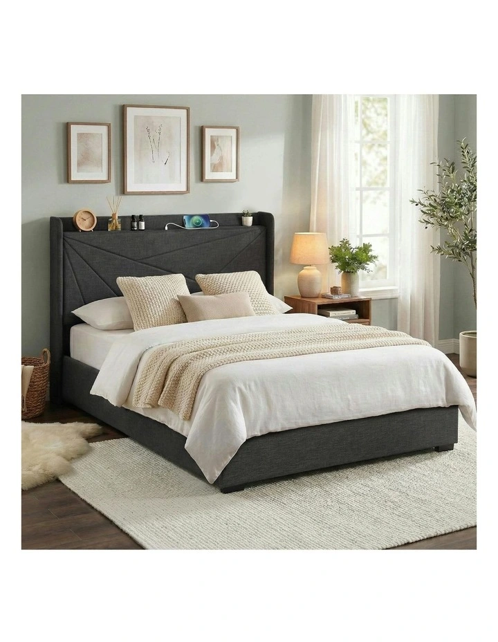 Queen Bed Frame in Charcoal Grey image 3
