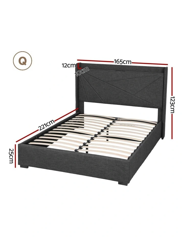 Queen Bed Frame in Charcoal Grey image 4