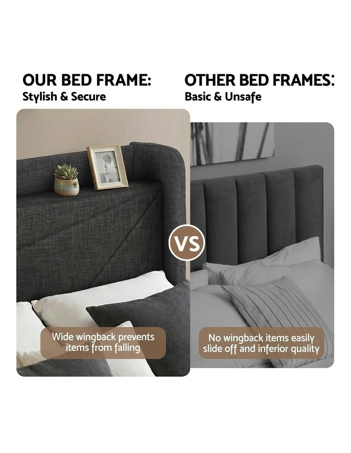 Queen Bed Frame in Charcoal Grey image 6