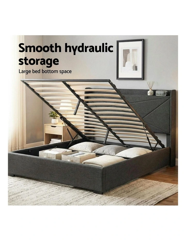 Queen Bed Frame in Charcoal Grey image 7