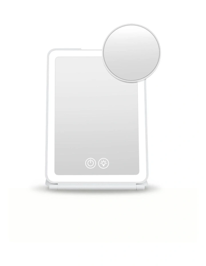 Portable Makeup Mirror with Lights 10x in Magnifier White image 2