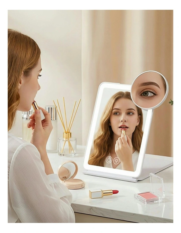 Portable Makeup Mirror with Lights 10x in Magnifier White image 7