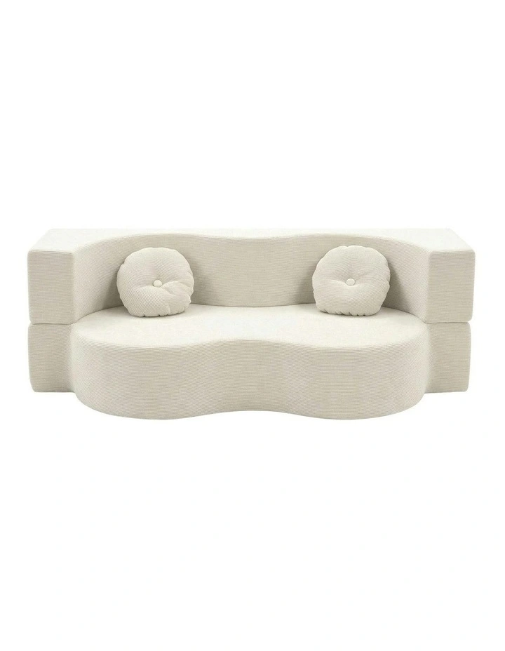 Folding Sofa Bed in Beige image 2