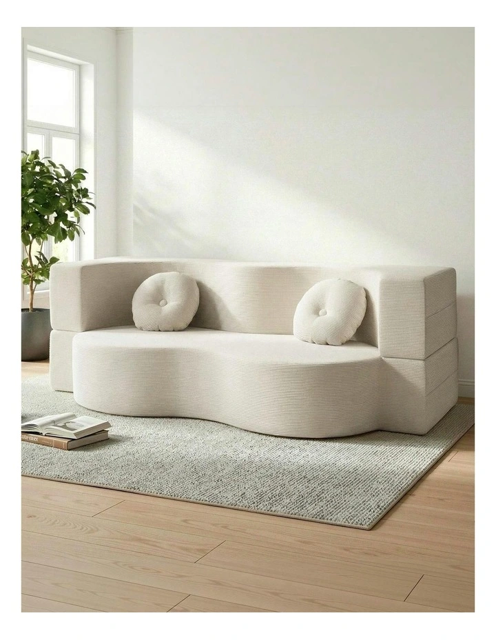 Folding Sofa Bed in Beige image 3