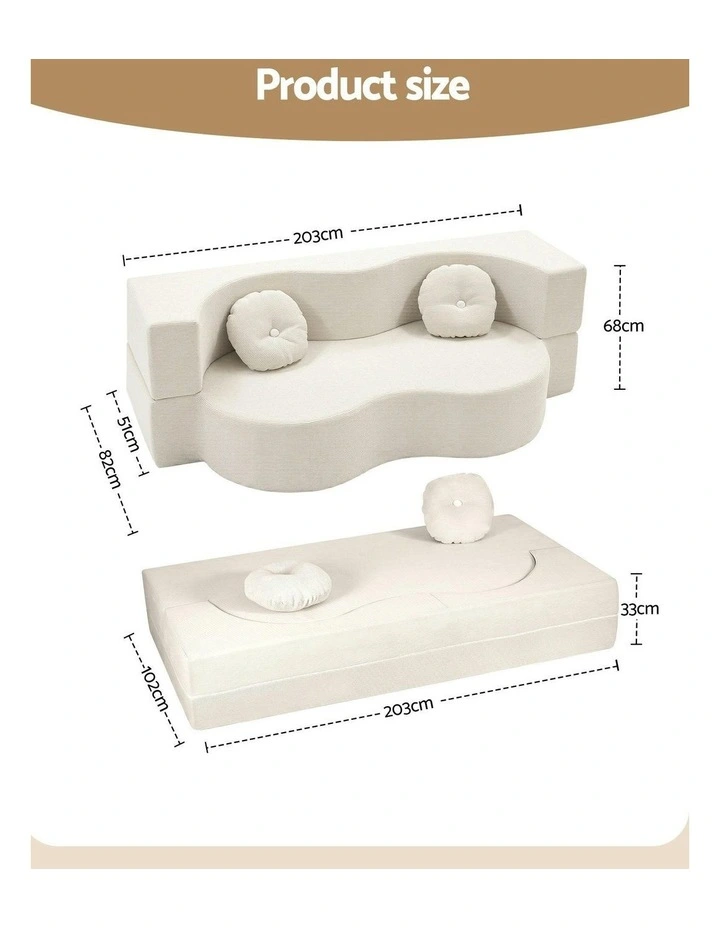 Folding Sofa Bed in Beige image 4