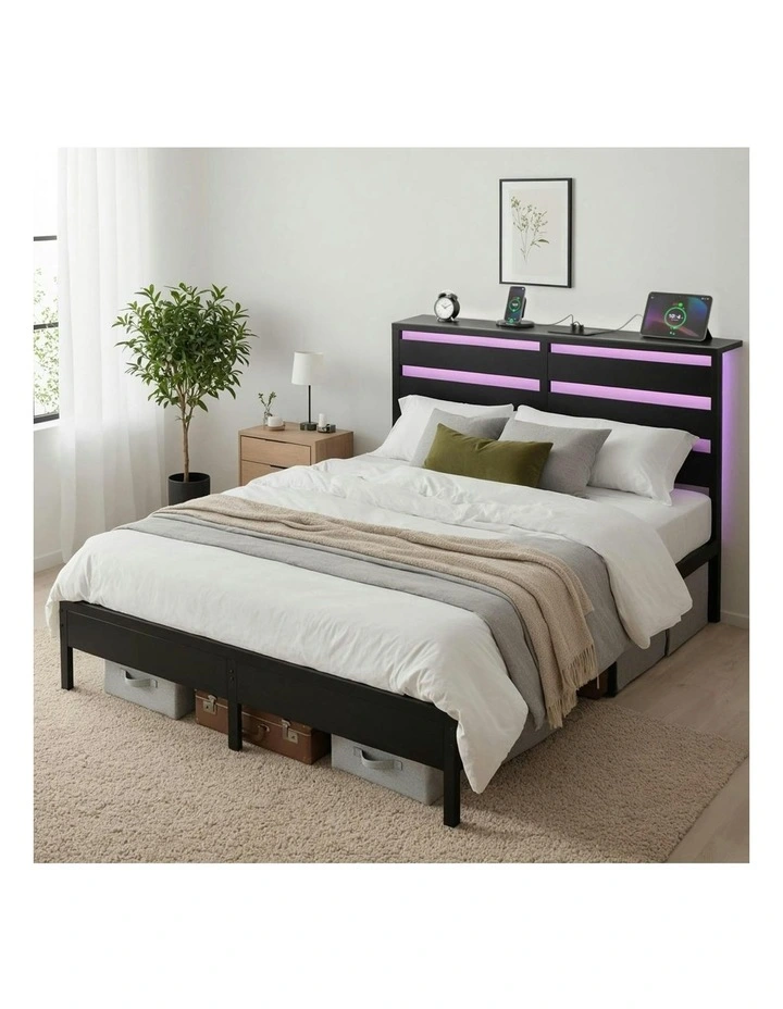 Queen Size Bed Frame in Black image 3