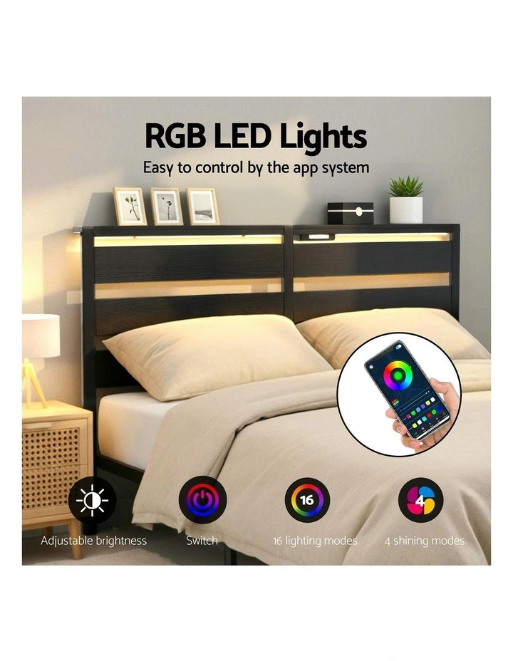 Queen Size Bed Frame in Black image 5