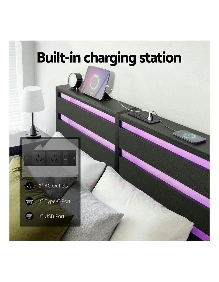 Queen Size Bed Frame in Black image 6