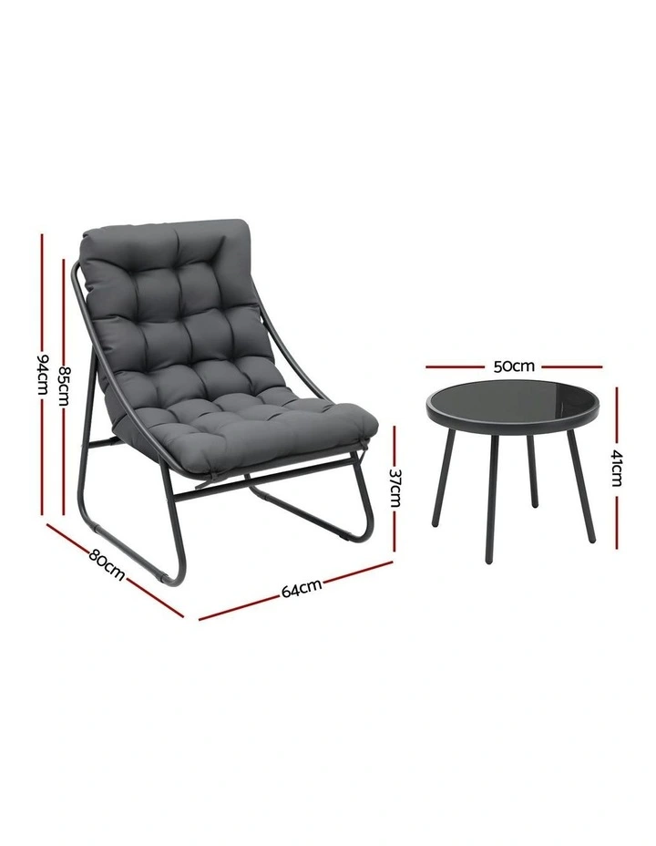 Outdoor Bistro Set in Grey image 4