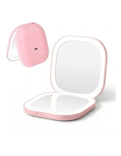 LED Compact Mirror in Pink
