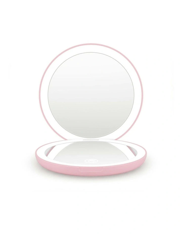 LED Compact Mirror in Pink image 2