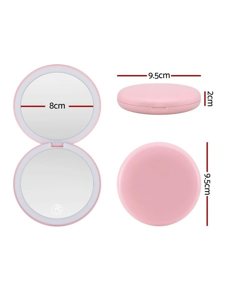 LED Compact Mirror in Pink image 4