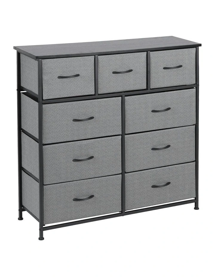 Chest of 9 Drawers in Dark Grey image 1