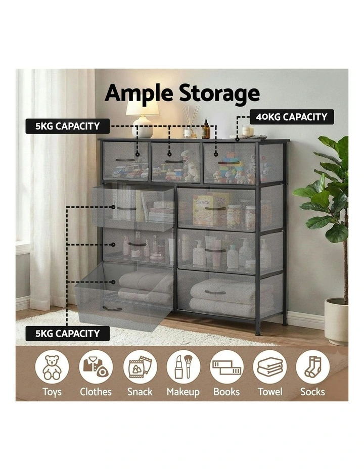 Chest of 9 Drawers in Dark Grey image 5