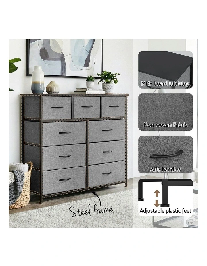Chest of 9 Drawers in Dark Grey image 6