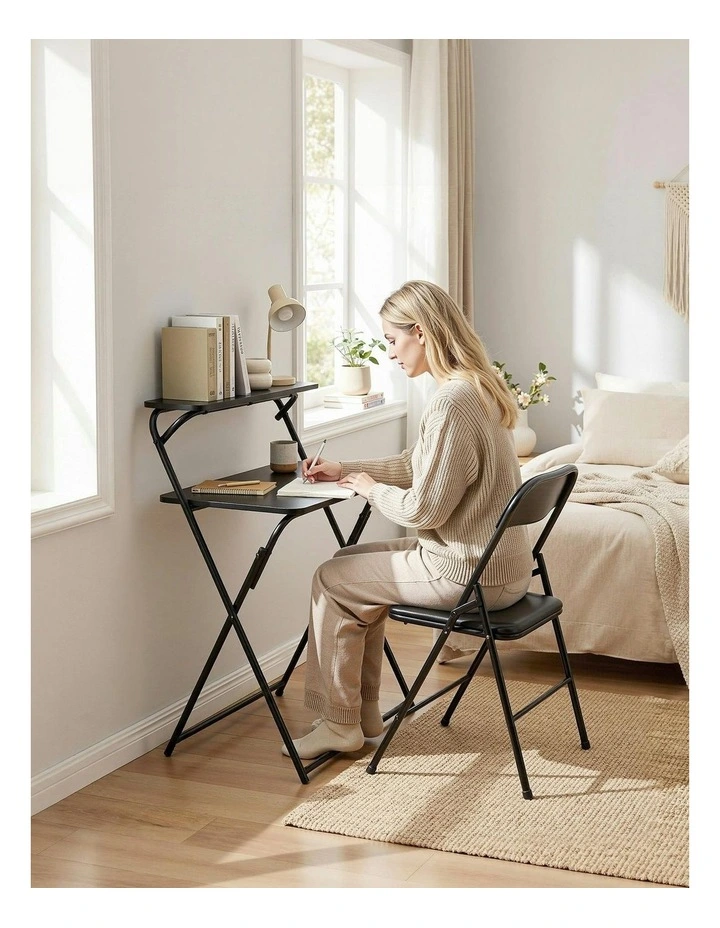 Home Office Foldable Study Desk in Black image 6