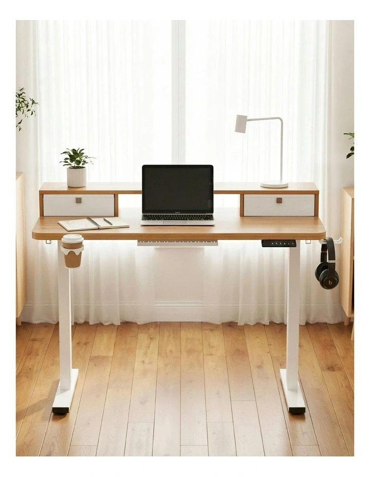Height Adjustable Electric Standing Desk in Brown image 5