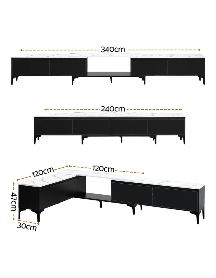 Entertainment TV Cabinet Unit in Black image 4