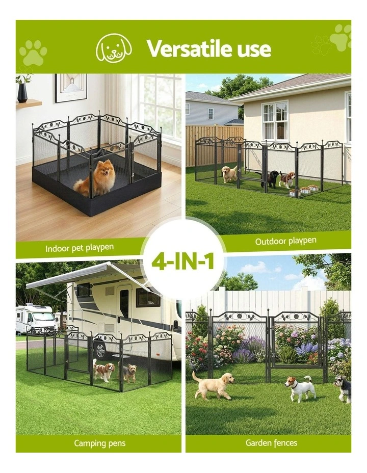 Indoor Outdoor Multi-Configuration Dog Playpen in Black image 7