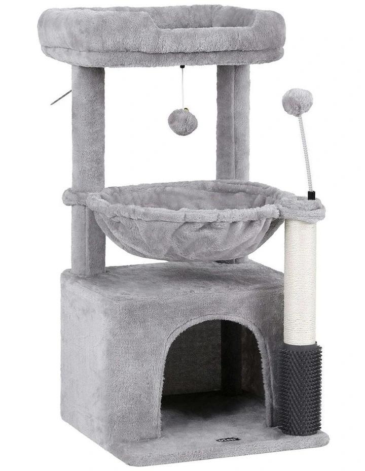 Scratching Post Furniture Scratcher House Cat Tree Tower 82cm in Light Grey image 1