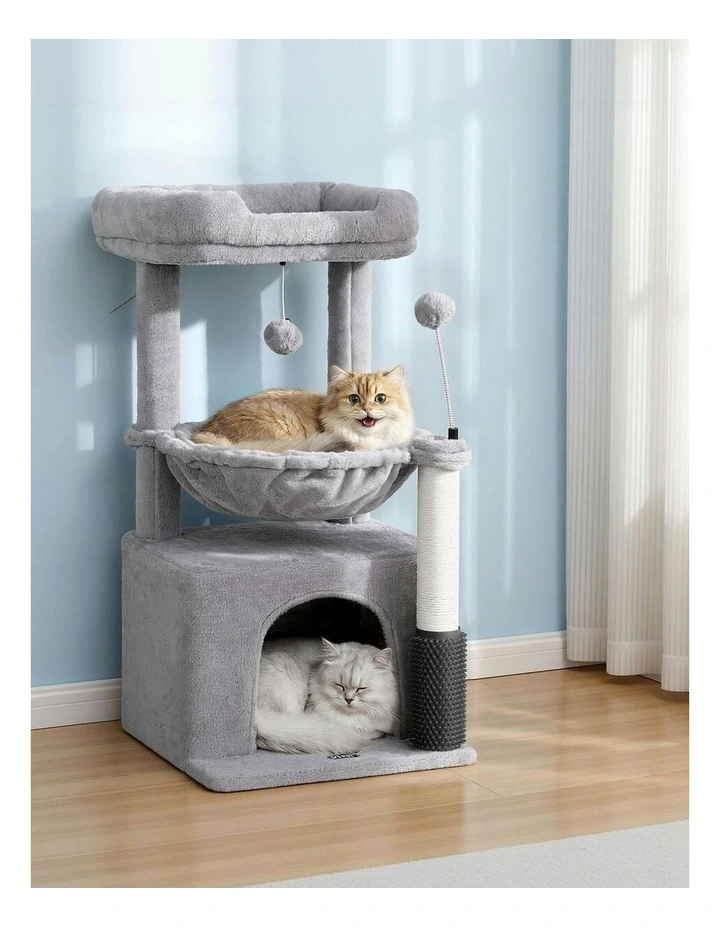Scratching Post Furniture Scratcher House Cat Tree Tower 82cm in Light Grey image 3