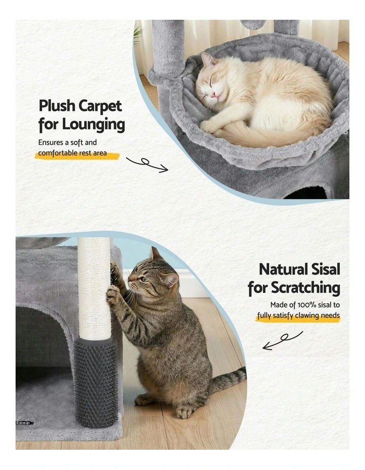 Scratching Post Furniture Scratcher House Cat Tree Tower 82cm in Light Grey image 7