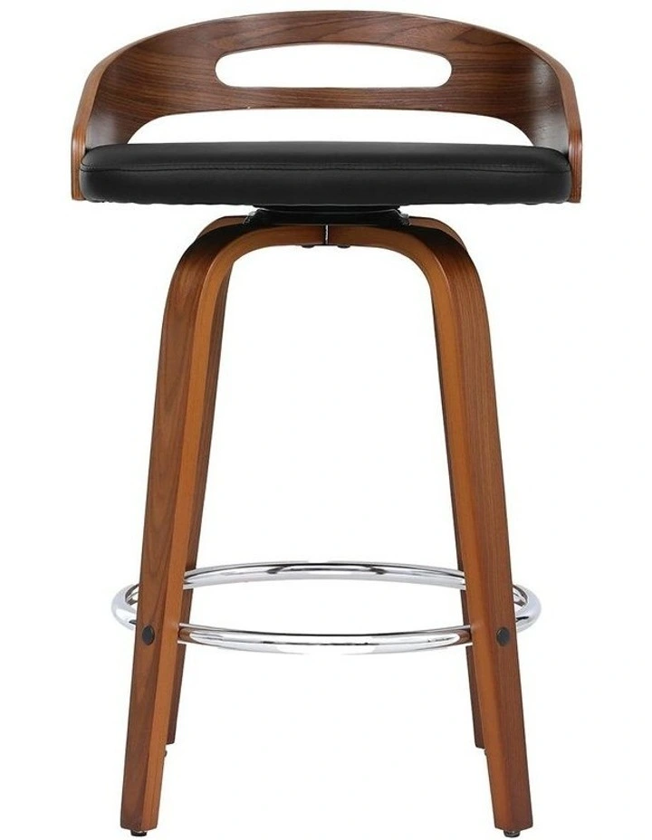 Low Back Counter Seat PU Cushion Swivel Dining Chairs Bar Stools x 4 in Black image 2