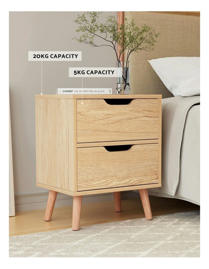 Gas Lift Queen Bed Frame with Bedside Table Set in Beige image 7