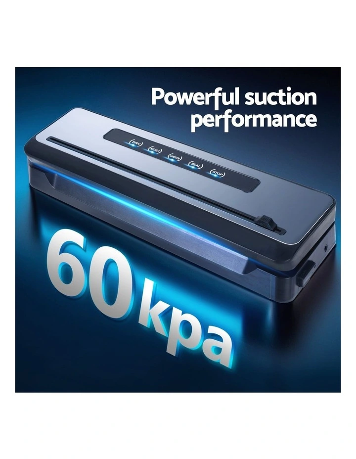 Machine Sealing Cutter Food Vacuum Sealer 4 Modes Storage Bags 4 Rolls in Silver/Black image 5