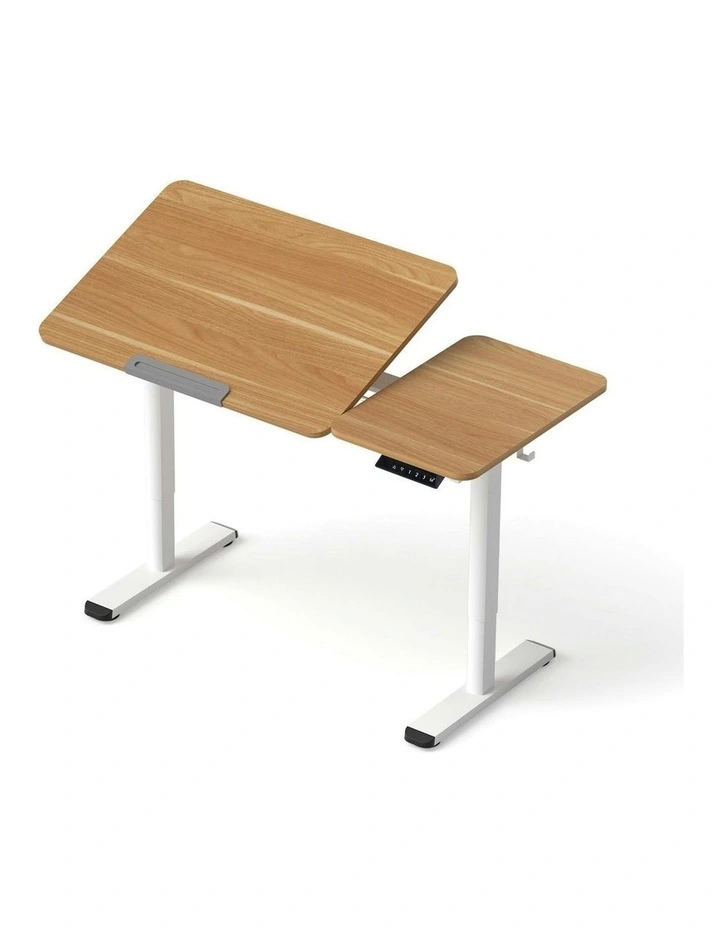Tilting Top Electric Standing Desk in Brown image 1
