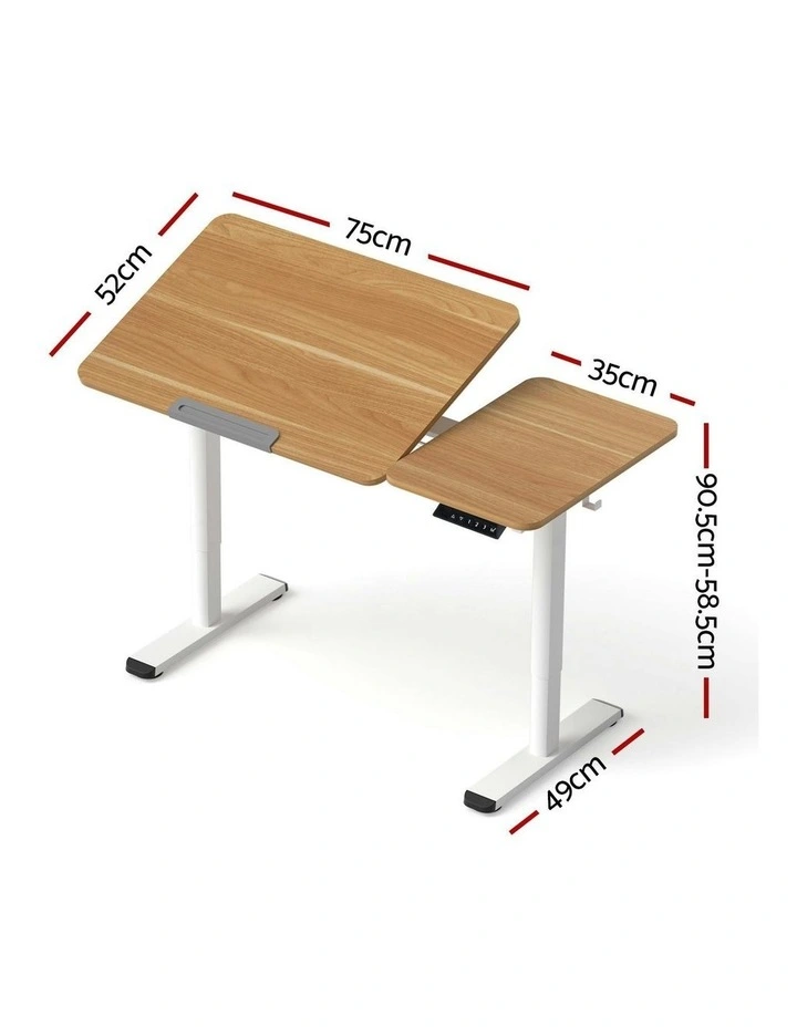 Tilting Top Electric Standing Desk in Brown image 4