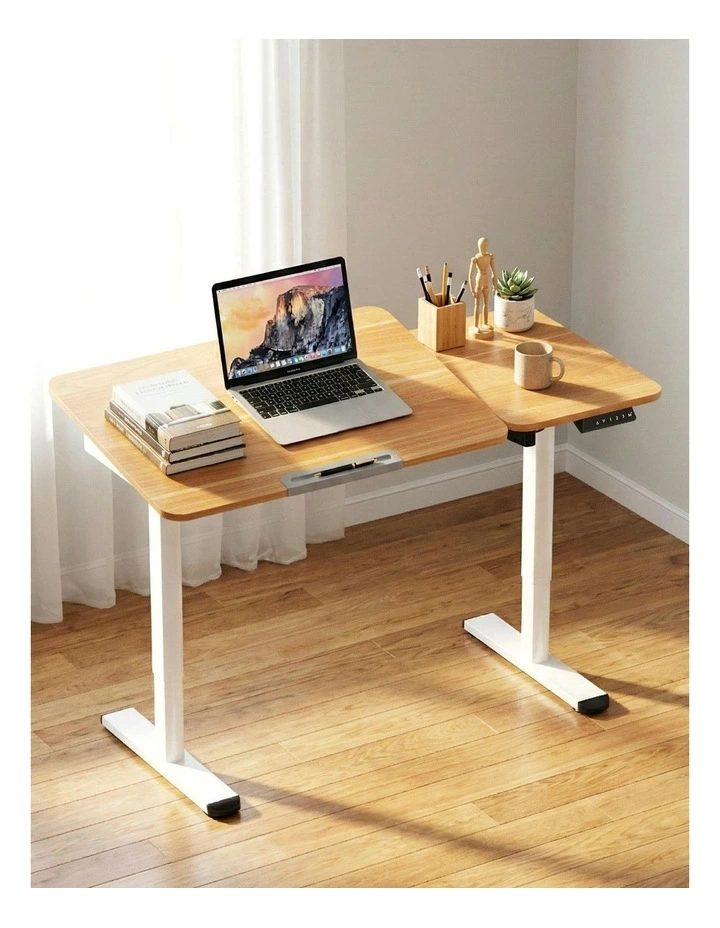 Tilting Top Electric Standing Desk in Brown image 6