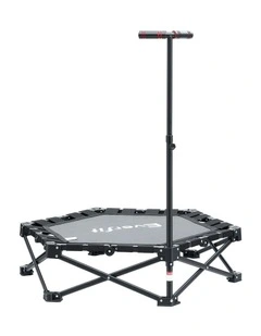 Adjustable Handle Fitness Foldable Trampoline in Black