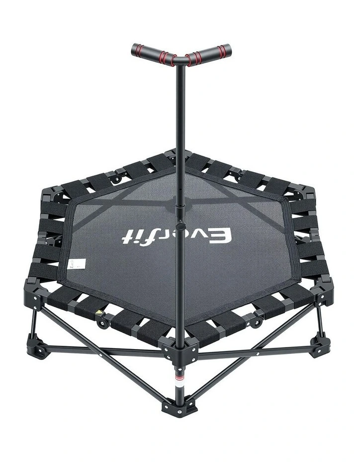 Adjustable Handle Fitness Foldable Trampoline in Black image 2