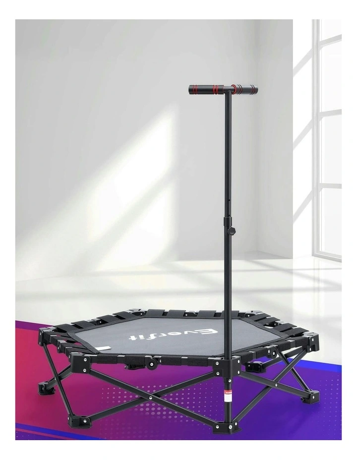 Adjustable Handle Fitness Foldable Trampoline in Black image 3