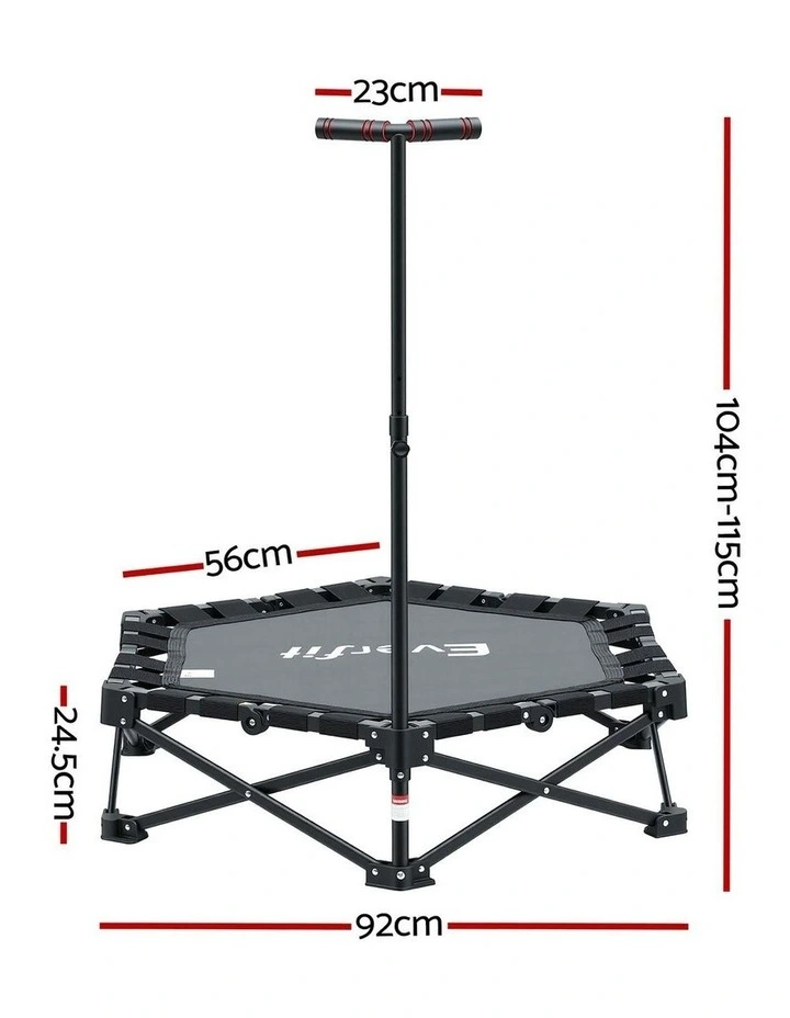 Adjustable Handle Fitness Foldable Trampoline in Black image 4